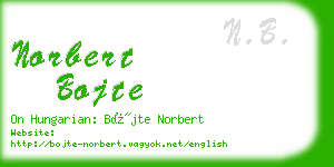 norbert bojte business card